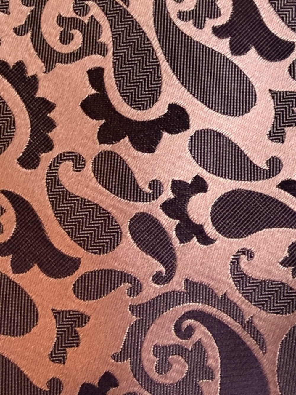 Ermenegildo Zegna Burgundy and Blush Paisley Jacquard Tie